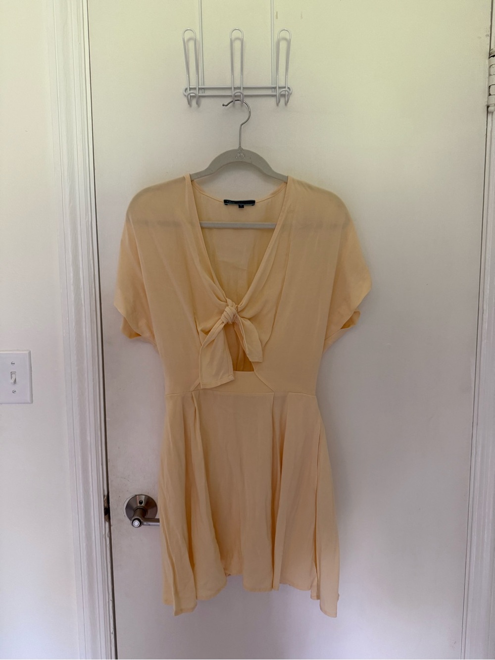 Shore Brand Tie-Front Mini Dress in Soft Yellow